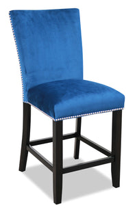 Cami Counter-Height Dining Chair with Velvet Fabric - Blue 