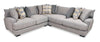 Carey 3-Piece Linen-Look Fabric Sectional - Fog