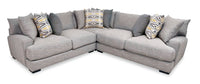 Carey 3-Piece Linen-Look Fabric Sectional - Fog 