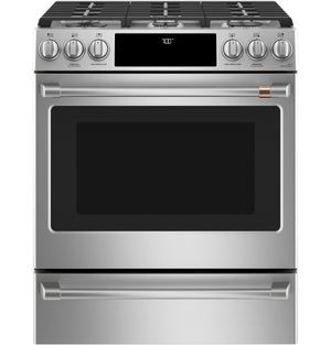 Cafe 5.6 Cu. Ft. Smart Gas Range with True European Convection and Self Clean Racks - Stainless Steel - CCGS700P2MS1