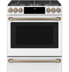 Cafe 5.6 Cu. Ft. Smart Gas Range with True European Convection and Self Clean Racks - Matte White - CCGS700P4MW2