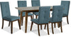 Chelsea 7pc Dining Set with Table & 6 Blue Chairs, 60