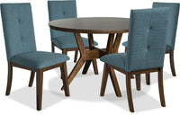 Chelsea 5pc Dining Set with Table & 4 Blue Chairs, 48