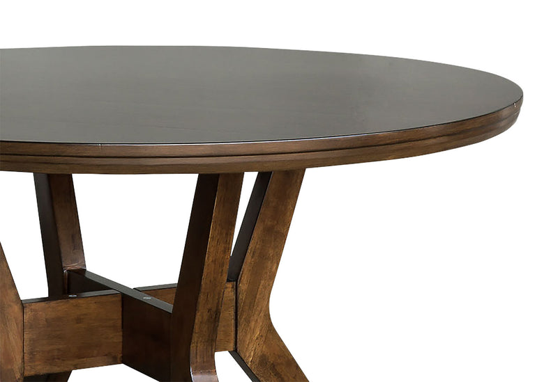 Chelsea 5pc Dining Set with Table & 4 Brown Chairs, 48\"W Round - Walnut Brown