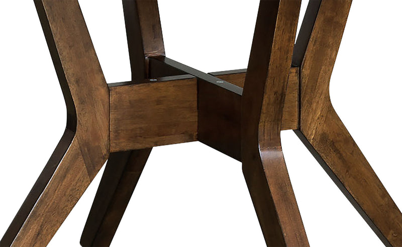 Chelsea 5pc Dining Set with Table & 4 Brown Chairs, 48\"W Round - Walnut Brown