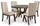 Chelsea 5pc Dining Set with Table & 4 Taupe Chairs, 48