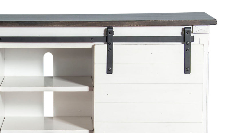 Coast 65\" TV Stand with Barn Doors – White