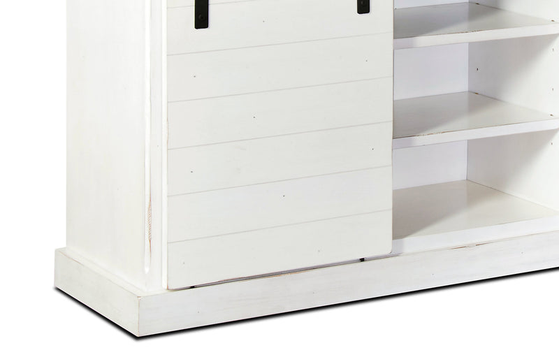 Coast 65\" TV Stand with Barn Doors – White