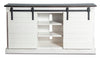 Coast 65\" TV Stand with Barn Doors – White