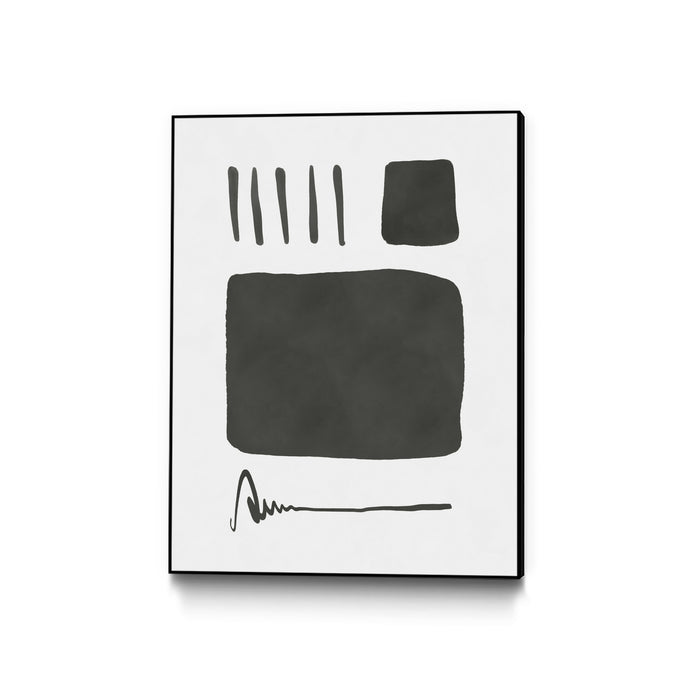 \"Square Mind\" Canvas Framed Black 18x24 Wall Art