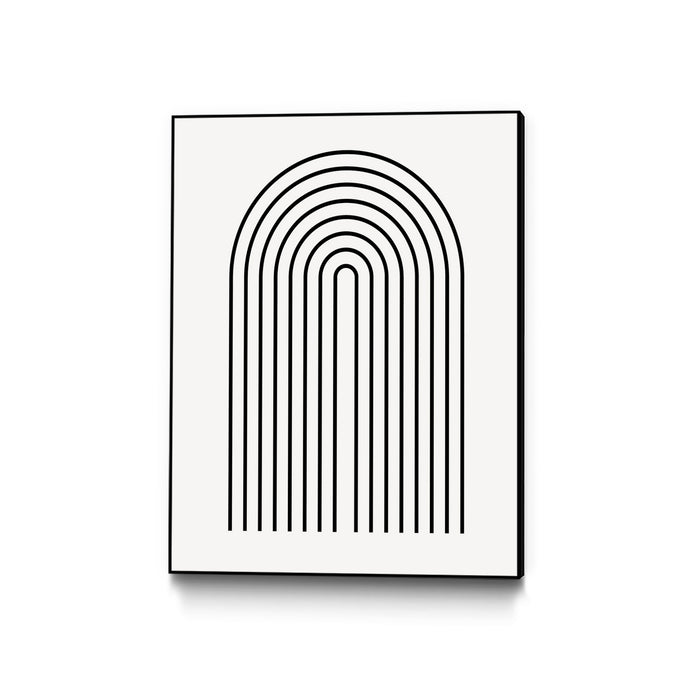 \"Modern Rainbow\" Canvas Framed Black 24x32 Wall Art