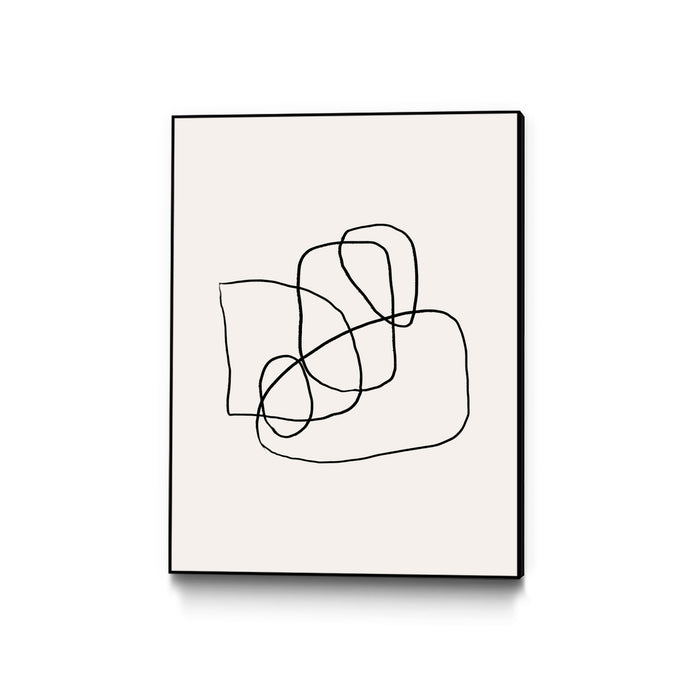\"Simple Lines\" Canvas Framed Black 18x24 Wall Art