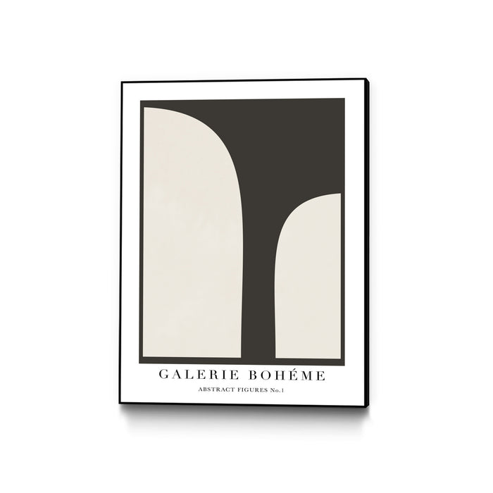 \"Abstract Figures No. 1\" Canvas Framed Black 18x24 Wall Art