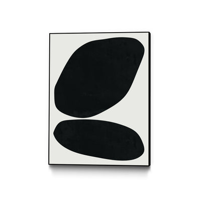 "Black Abstract Ii" Canvas Framed Black 24x32 Wall Art