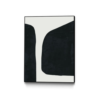 "Black Abstract " Canvas Framed Black 30x40 Wall Art