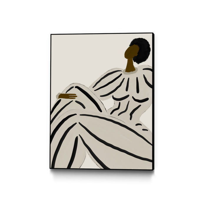 \"Form V\" Canvas Framed Black 18x24 Wall Art