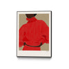 \"Woman In Red\" Canvas Framed Black 18x24 Wall Art