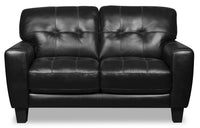 Curt Genuine Leather Loveseat - Black 