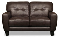 Curt Genuine Leather Loveseat - Brown 