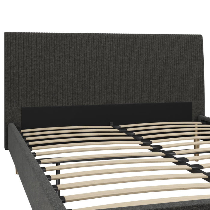 Mr. Kate Daphne Full Upholstered Bed - Dark Grey