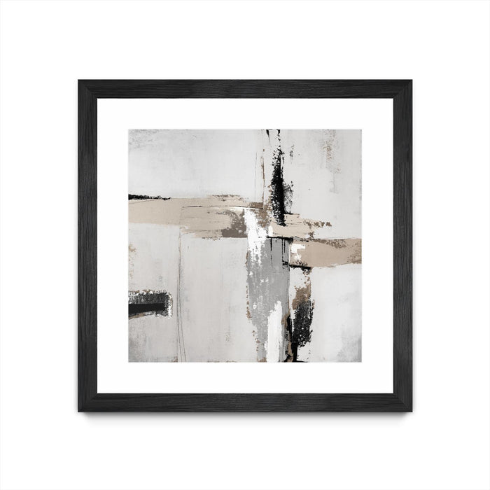 \"Off Edge Ii\" Matted and Framed Black 30x30 Wall Art