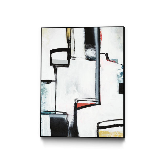 \"The A Line I\" Canvas Framed Black 24x32 Wall Art