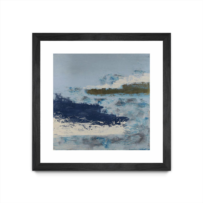 \"Washing To Shore\" Matted and Framed Black 36x36 Wall Art