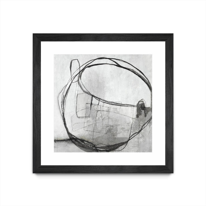 \"Lucent Sphere\" Matted and Framed Black 36x36 Wall Art