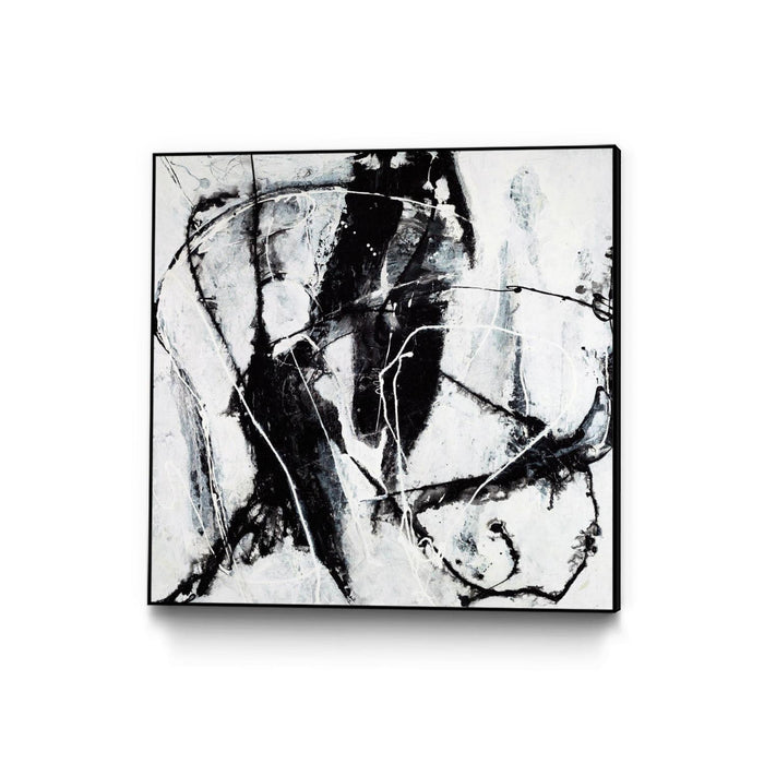 \"Polar Opposition\" Canvas Framed Black 20x20 Wall Art