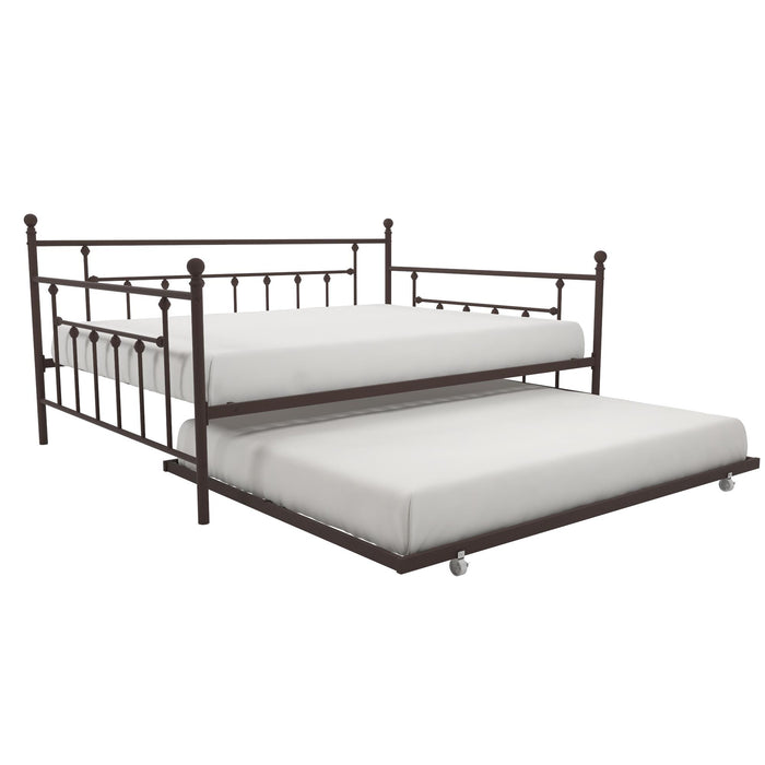 Dorel Home Atwater Living Maisie Queen Daybed and Full Trundle Set - Bronze