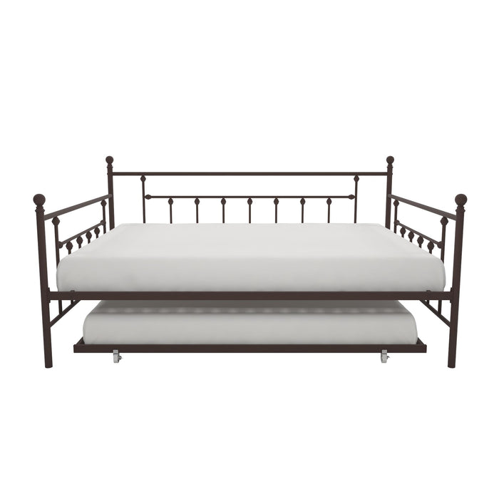 Dorel Home Atwater Living Maisie Queen Daybed and Full Trundle Set - Bronze