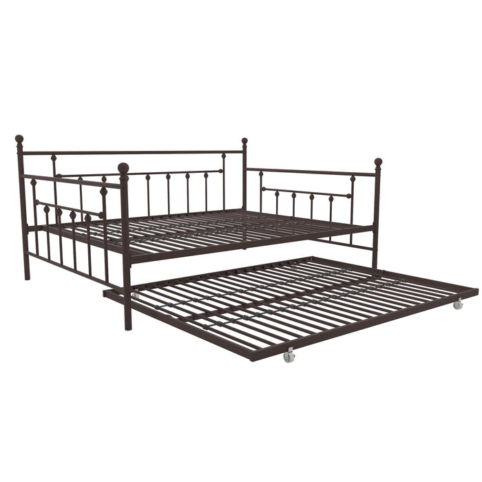 Dorel Home Atwater Living Maisie Queen Daybed and Full Trundle Set - Bronze
