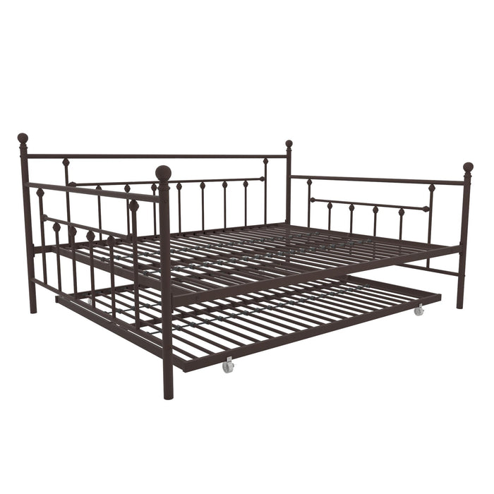Dorel Home Atwater Living Maisie Queen Daybed and Full Trundle Set - Bronze