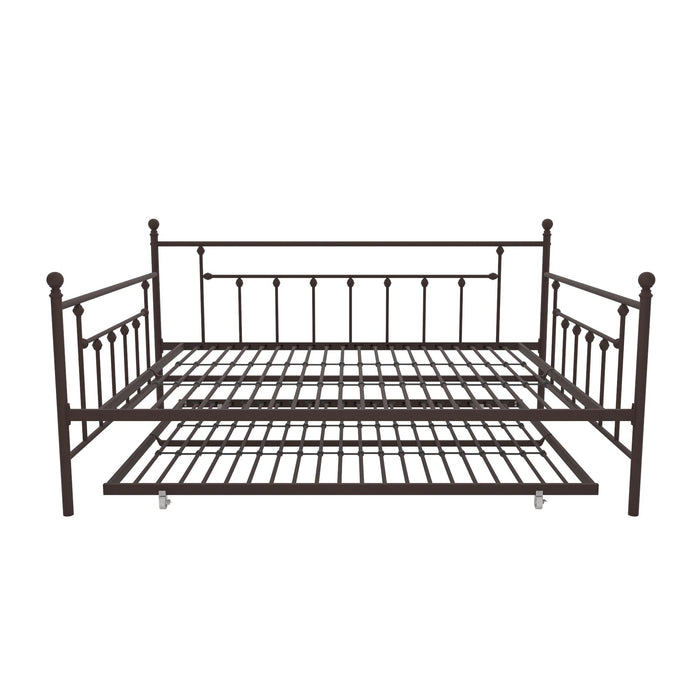 Dorel Home Atwater Living Maisie Queen Daybed and Full Trundle Set - Bronze