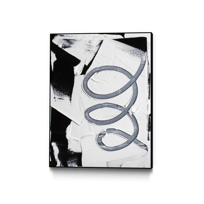 \"Swirl \" Canvas Framed Black 24x32 Wall Art