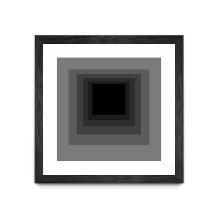 \"After Josef A\" Matted and Framed Black 36x36 Wall Art