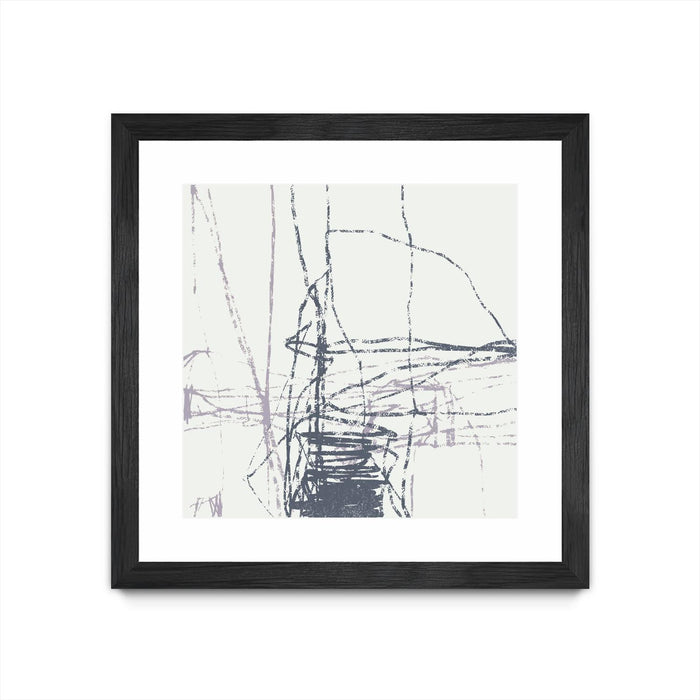 \"Chalk Doodles G\" Matted and Framed Black 36x36 Wall Art