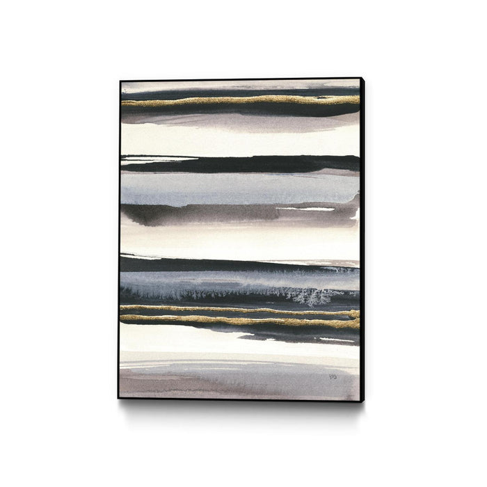 \"Gilded Grey Iv\" Canvas Framed Black 18x24 Wall Art