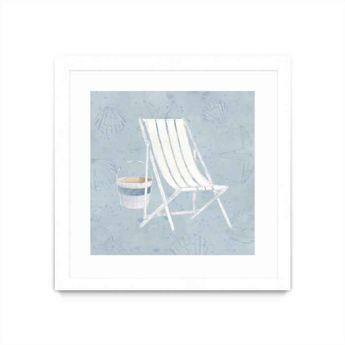 \"Serene Seaside Iii\" Matted and Framed White 36x36 Wall Art