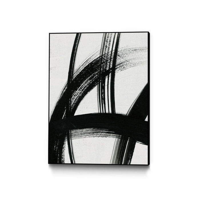 \"Spontaneous Ii\" Canvas Framed Black 30x40 Wall Art