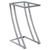 Silver Metal with Tempered Glass Accent Table