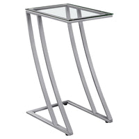 Silver Metal with Tempered Glass Accent Table