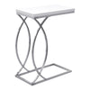 Glossy White with Chrome Metal Accent Table