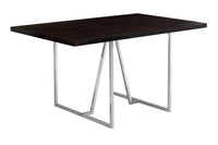 Espresso Chrome Metal Dining Table