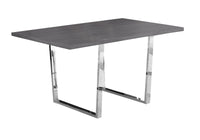 Grey Chrome Metal Dining Table