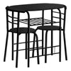 3pcs Black Top Black Metal Dining Set