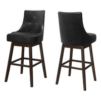 Espresso Black Leather-Look Bar Stool - Set of 2