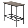 Taupe Wood-Look Black Narrow Metal Side Table