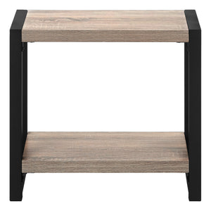 Dark Taupe Black Metal Accent Table