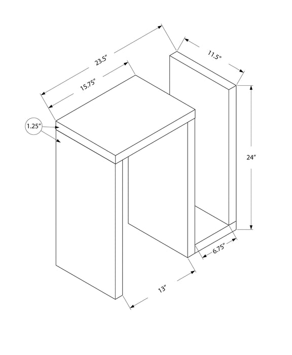 Espresso S-Shaped Narrow Accent Table